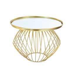 Présentoir gâteau miroir boule doré 21 cm