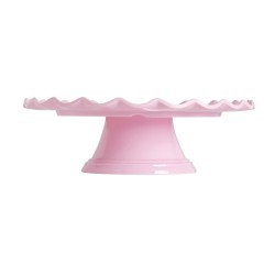 Présentoir gâteau ondulé rose 27,5 cm