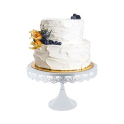 Présentoir gâteau dentelle blanc 30 cm