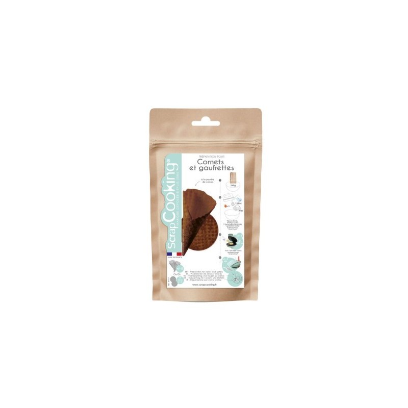 Mix gaufrettes et cornets chocolat ScrapCooking – Préparation pâtisserie maison au cacao