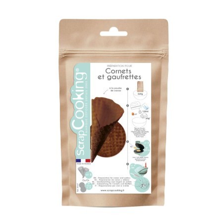 Mix gaufrettes et cornets chocolat ScrapCooking – Préparation pâtisserie maison au cacao