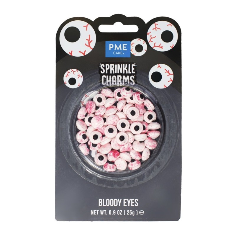 Sprinkle Charms Halloween PME – Décors sucrés Bloody Eyes, Citrouilles, Araignées pour pâtisserie créative