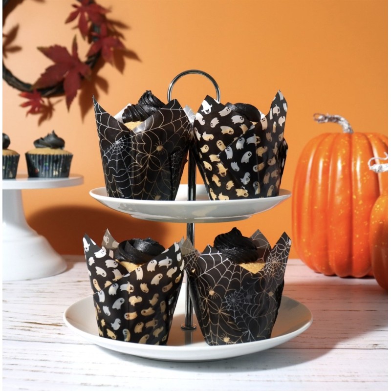 Caissettes tulipe Halloween PME – Moules à muffins en papier Spooky Night pour pâtisseries d’Halloween