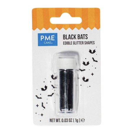 Paillettes comestibles chauve-souris PME – Décorations Halloween pour gâteaux, cupcakes et biscuits