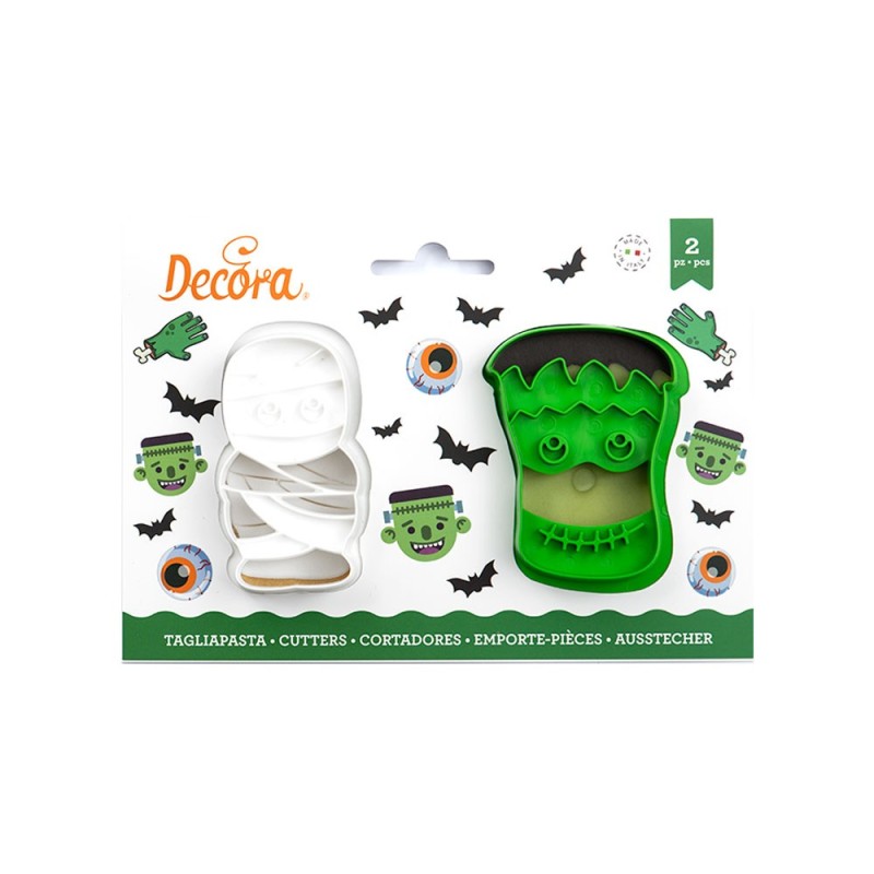 Emporte-pièces Halloween x2 Decora – Coffret de découpoirs monstres et maison hantée
