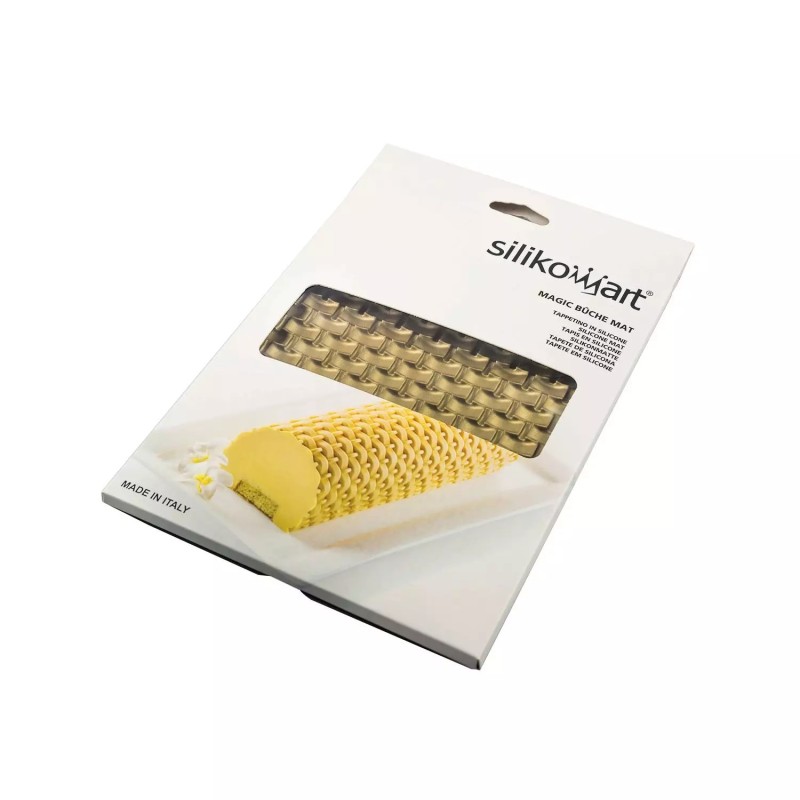 Tapis silicone effet tressé pour bûche de Noël et entremets design