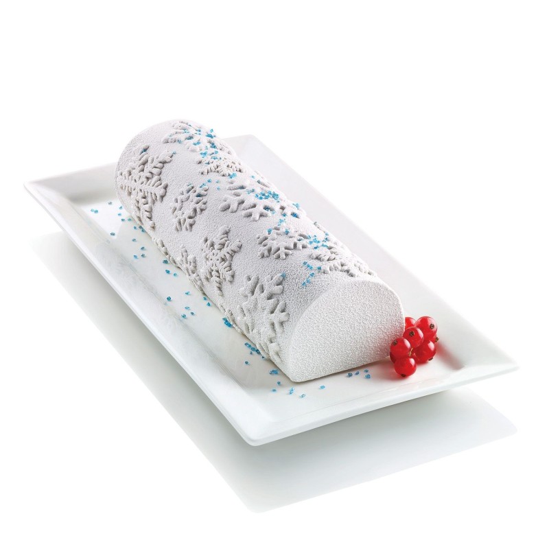 Tapis relief flocons de neige pour bûches et entremets d’hiver