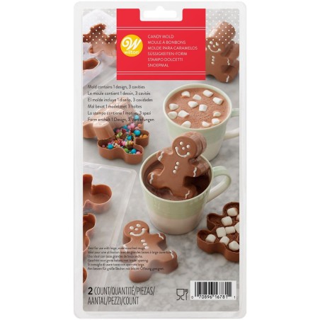 Moule bonhomme en pain d’épices pour chocolat chaud et confiseries de Noël