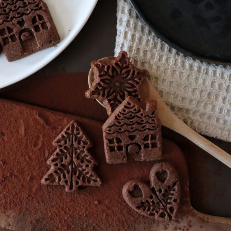 Moule pâtisserie motifs festifs pour sablés, chocolats et décorations gourmandes