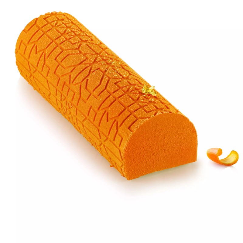 Moule silicone professionnel avec tapis texture pour bûches et entremets de Noël