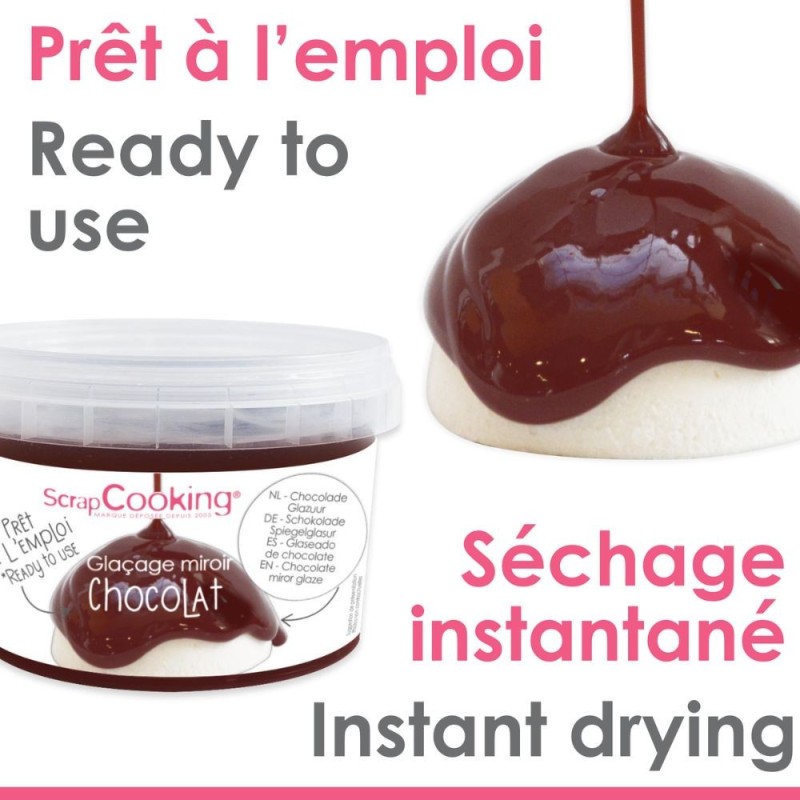 Glaçage miroir chocolat prêt à l'emploi 300 g | Pâtiss & Vous