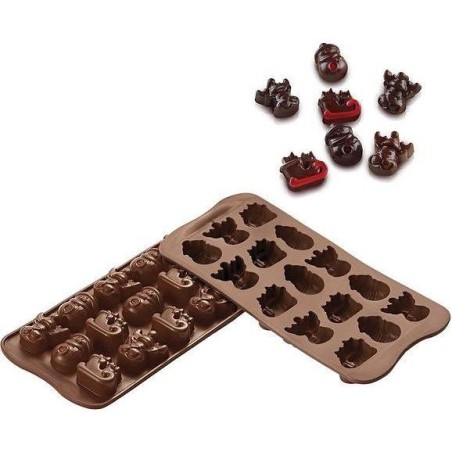 Moule silicone Choco Winter Silikomart – pour chocolats, bonbons et mini créations de Noël faites maison