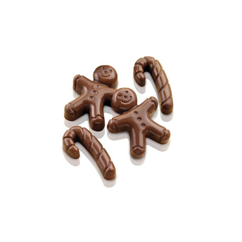 Moule chocolat Ginger Silikomart – bonhommes pain d’épices et sucres d’orge