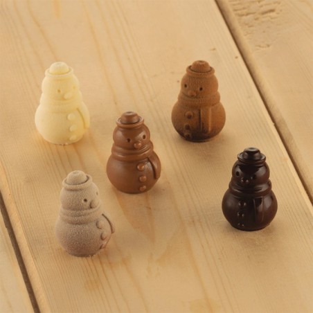 Moule chocolat Snowman Silikomart – bonhommes de neige d’hiver