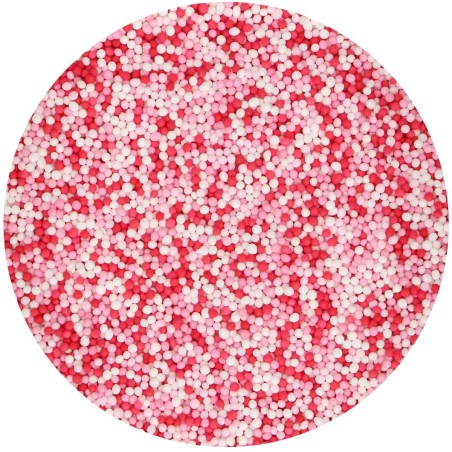 Nonpareils roses, rouges et blancs Lots of Love FunCakes pour décoration gâteau, cupcakes et pâtisserie créative