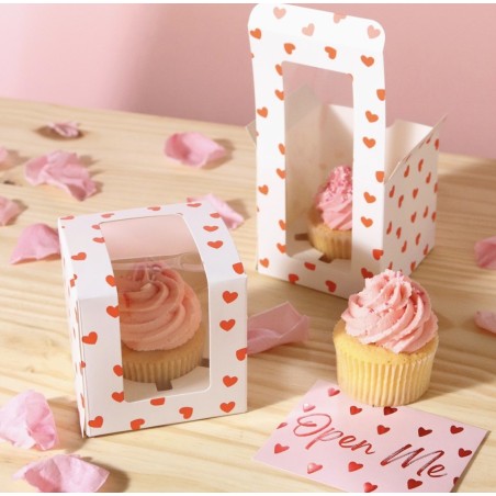 Boîte cupcakes à motifs cœurs - PME | Pâtiss & Vous