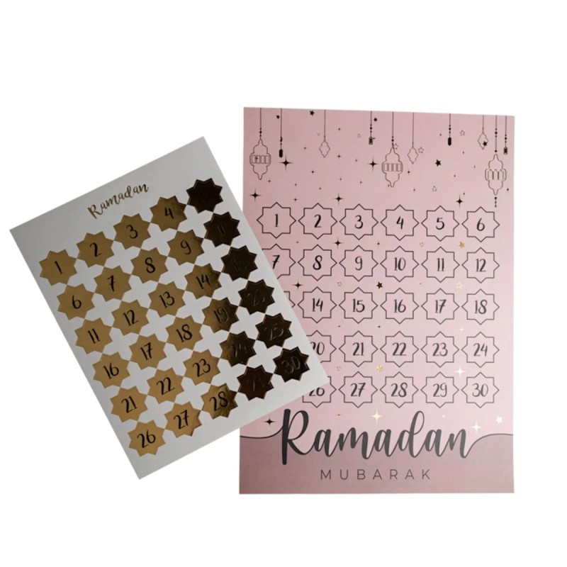 Calendrier décoratif pour table pâtisserie et organisation du mois sacré
