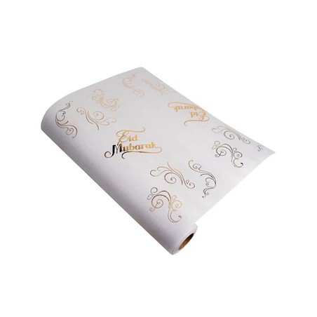Chemin de table Eïd Mubarak doré – Décoration table Aïd et buffet pâtisserie orientale