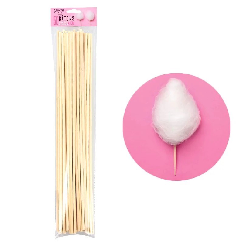 bâtonnets bois pour barbe à papa et animations gourmandes
