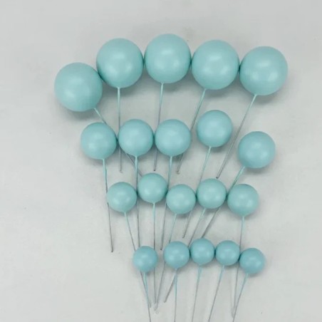 Toppers Boules bleues Shera – Décoration de Gâteau Tendance pour Cake Design, Layer Cake et Anniversaire