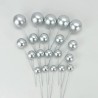 Toppers Boules argent Shera – Décoration de Gâteau Tendance pour Cake Design, Layer Cake et Anniversaire