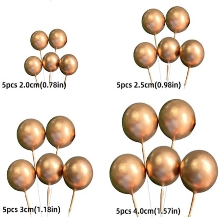 Toppers Boules dorées Shera – Décoration de Gâteau Tendance pour Cake Design, Layer Cake et Anniversaire
