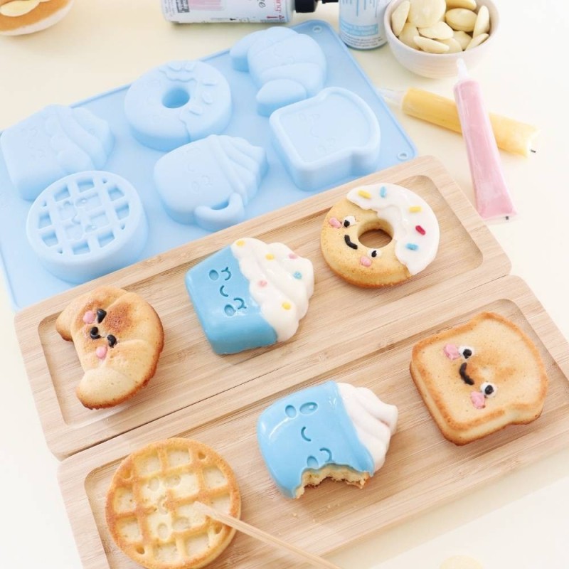 Moule silicone Gâteaux Kawaii ScrapCooking – 6 formes pour gâteaux individuels originaux