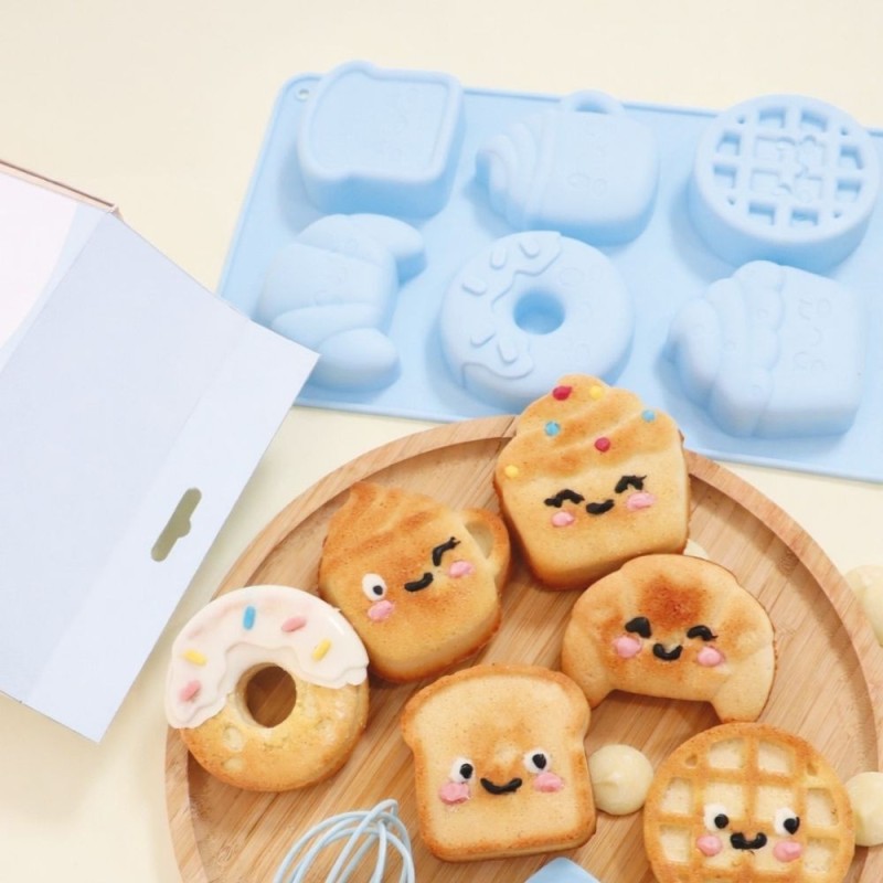 Moule silicone Gâteaux Kawaii ScrapCooking – 6 formes pour gâteaux individuels originaux