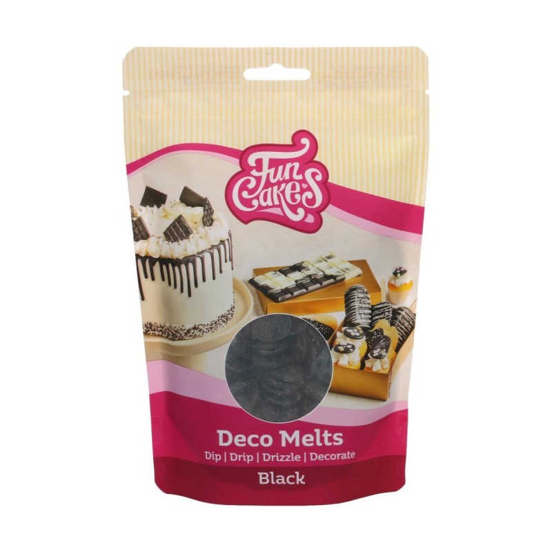 Deco Melt noir FunCakes – Chocolat de couverture pour pâtisserie et déco