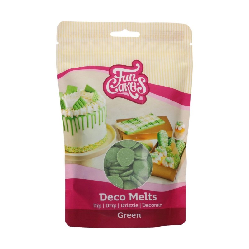 Deco Melt vert FunCakes – Chocolat de couverture pour pâtisserie et déco