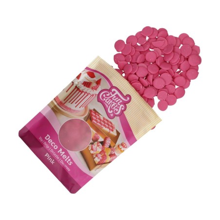 Deco Melt rose FunCakes – Chocolat de couverture pour pâtisserie et déco