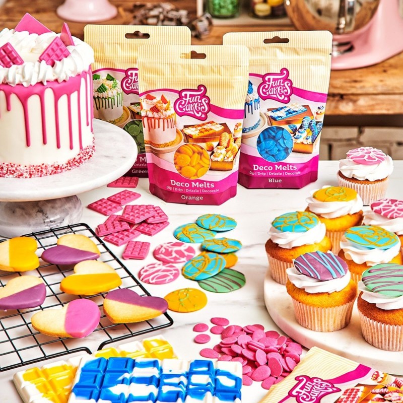 Deco Melt rose FunCakes – Chocolat de couverture pour pâtisserie et déco