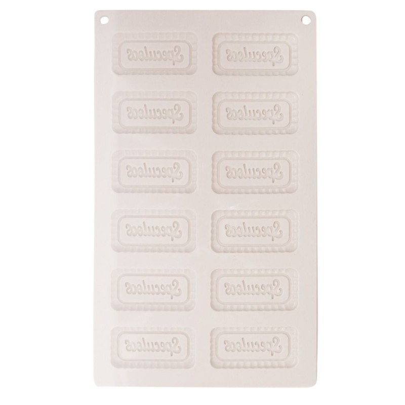 Moule silicone Spéculoos ScrapCooking – Moule 12 biscuits spéculoos maison