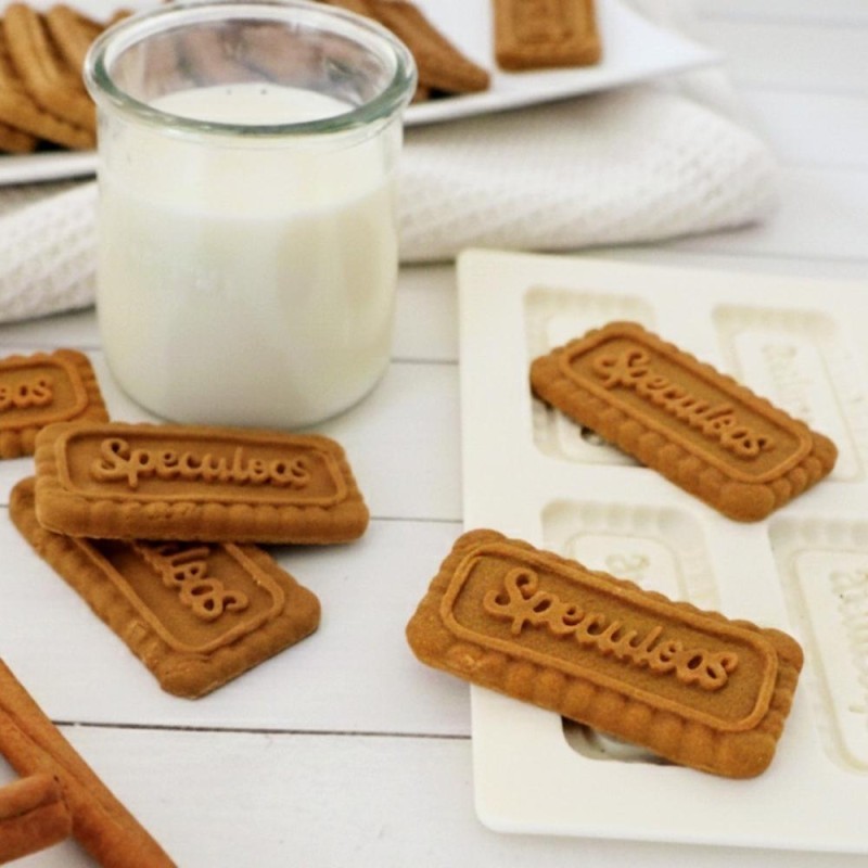Moule silicone Spéculoos ScrapCooking – Moule 12 biscuits spéculoos maison