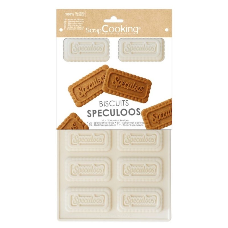 Moule silicone Spéculoos ScrapCooking – Moule 12 biscuits spéculoos maison
