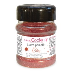 Sucre Pailleté ruby ScrapCooking – Sucre Décoratif ruby pour Gâteaux, Cupcakes et Pâtisserie