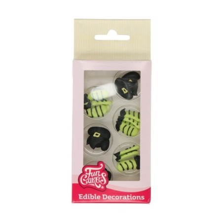 Décorations en sucre Jambes de Sorcière FunCakes – Décors comestibles pour gâteau et cupcakes Halloween
