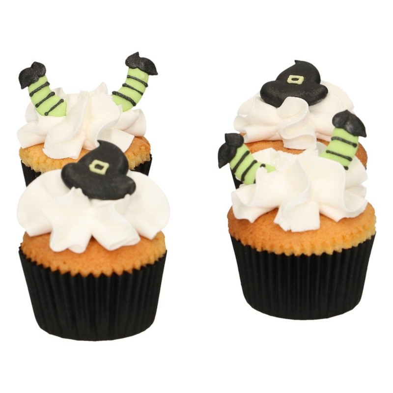 Décorations en sucre Jambes de Sorcière FunCakes – Décors comestibles pour gâteau et cupcakes Halloween