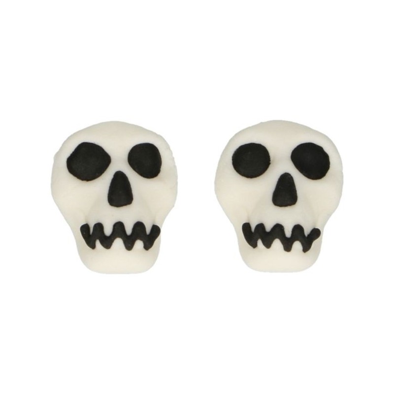 Décorations Têtes de Mort en sucre FunCakes – Décors comestibles Halloween pour gâteaux et cupcakes