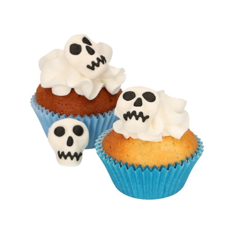 Décorations Têtes de Mort en sucre FunCakes – Décors comestibles Halloween pour gâteaux et cupcakes