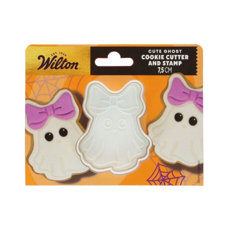 Emporte-pièce Fantôme Halloween avec tampon Wilton 7,5 cm – Découpe biscuits et sablés