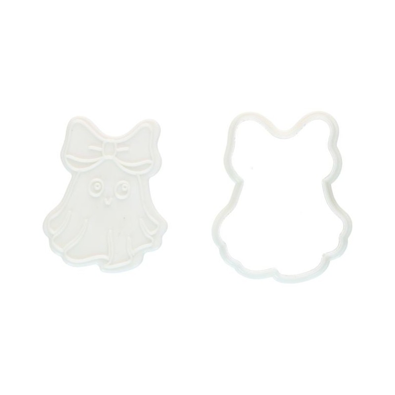 Emporte-pièce Fantôme Halloween avec tampon Wilton 7,5 cm – Découpe biscuits et sablés