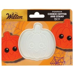 Emporte-pièce Citrouille Halloween avec tampon Wilton 7,5 cm – Biscuits et sablés Halloween