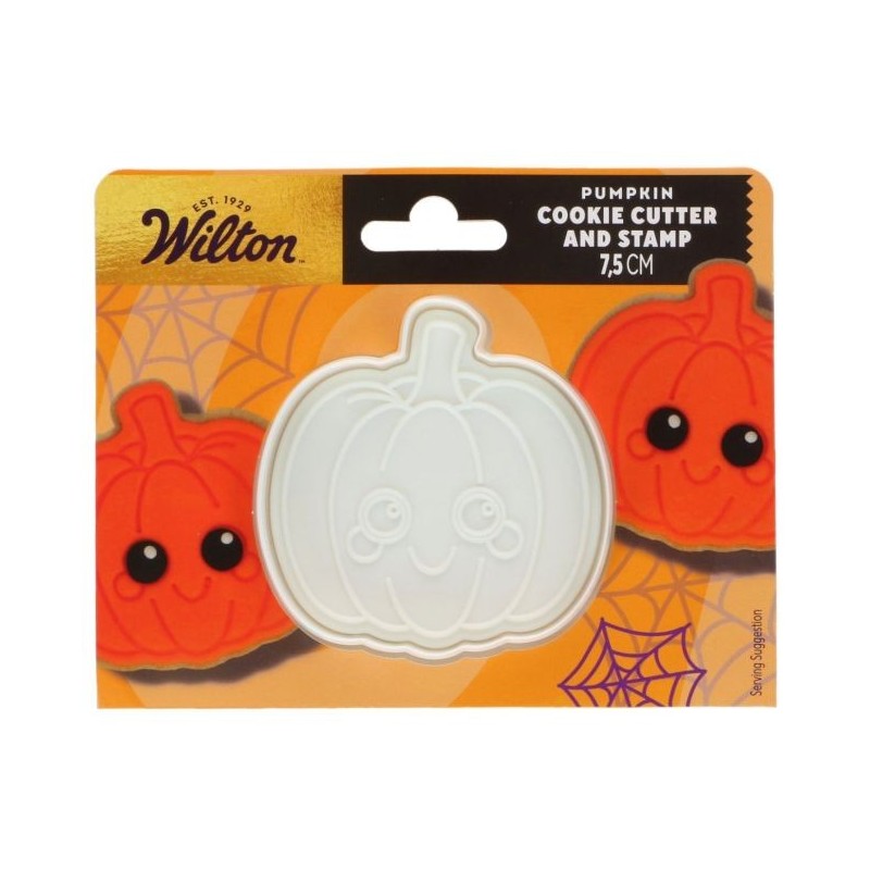 Emporte-pièce Citrouille Halloween avec tampon Wilton 7,5 cm – Biscuits et sablés Halloween