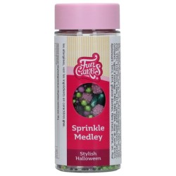 Sprinkle Medley Stylish Halloween FunCakes 65 g – Décorations en sucre violet, vert et noir pour gâteaux et cupcakes