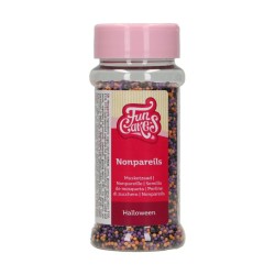 Nonpareils Halloween FunCakes 80 g – Mini perles en sucre orange, violet et noir pour gâteaux et cupcakes
