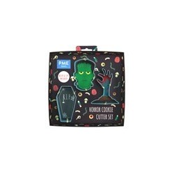 Set de 3 emporte-pièces Halloween PME – Frankenstein, cercueil et main de zombie pour biscuits et sablés