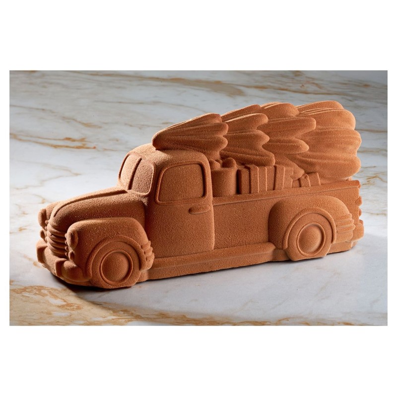 Moule à bûche Noël Pavoni – Moule silicone professionnel camion vintage avec sapin de Noël en relief