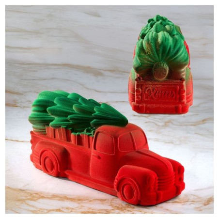Moule à bûche Noël Pavoni – Moule silicone professionnel camion vintage avec sapin de Noël en relief