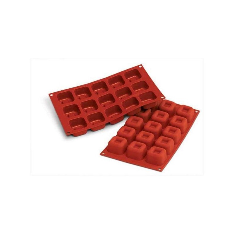 Moule silicone Savarins carrés x 15